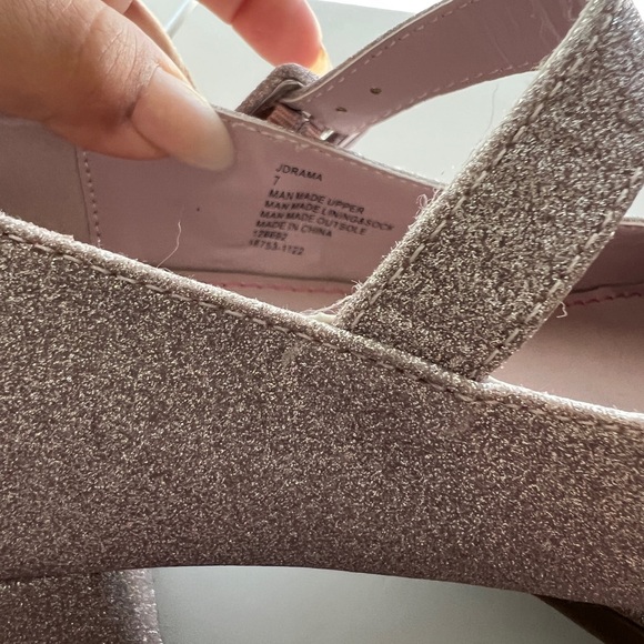 Steve Madden Size 7 Pink Glitter Block Heels Mary Jane JDrama - Picture 8 of 14